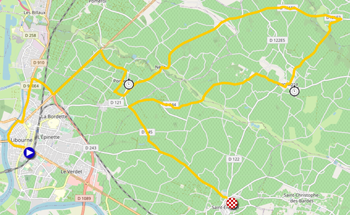 La carte du parcours de la vingtième étape du Tour de France 2021 sur Open Street Maps