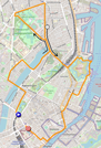 La carte du parcours de la première étape du Tour de France 2022 sur Open Street Maps