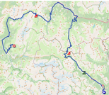 La carte du parcours de la douzième étape du Tour de France 2022 sur Open Street Maps