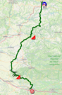 La carte du parcours de la quinzième étape du Tour de France 2022 sur Open Street Maps