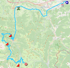 The map with the race route of the seventeenth stage of the Tour de France 2022 on Open Street Maps