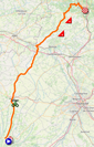 La carte du parcours de la dix-neuvième étape du Tour de France 2022 sur Open Street Maps