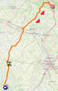 The map with the race route of the nineteenth stage of the Tour de France 2022 on Open Street Maps The map with the race route of the nineteenth stage of the Tour de France 2022 on Open Street Maps