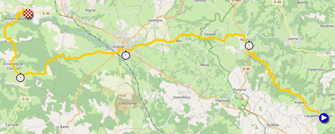 The map with the race route of the twentieth stage of the Tour de France 2022 on Open Street Maps The map with the race route of the twentieth stage of the Tour de France 2022 on Open Street Maps