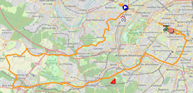 La carte du parcours de la vingt-et-unième étape du Tour de France 2022 sur Open Street Maps