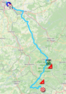 La carte du parcours de la septième étape du Tour de France 2022 sur Open Street Maps