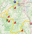 The map with the race route of the tenth stage of the Tour de France 2023 on Open Street Maps