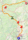 De kaart met het parcours van de elfde etappe van de Tour de France 2023 op Open Street Maps