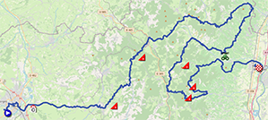 La carte du parcours de la douzième étape du Tour de France 2023 sur Open Street Maps