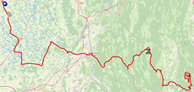 La carte du parcours de la treizième étape du Tour de France 2023 sur Open Street Maps