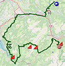 The map with the race route of the fifteenth stage of the Tour de France 2023 on Open Street Maps The map with the race route of the fifteenth stage of the Tour de France 2023 on Open Street Maps