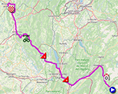 De kaart met het parcours van de achttiende etappe van de Tour de France 2023 op Open Street Maps