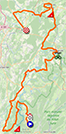 De kaart met het parcours van de negentiende etappe van de Tour de France 2023 op Open Street Maps
