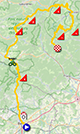 De kaart met het parcours van de twintigste etappe van de Tour de France 2023 op Open Street Maps
