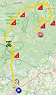 The map with the race route of the twentieth stage of the Tour de France 2023 on Open Street Maps