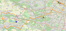 The map with the race route of the twenty-first stage of the Tour de France 2023 on Open Street Maps The map with the race route of the twenty-first stage of the Tour de France 2023 on Open Street Maps