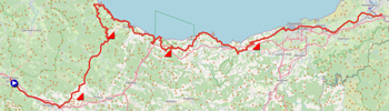 De kaart met het parkoers van de derde etappe van de Tour de France 2023 op Open Street Maps