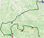 The map with the race route of the fifth stage of the Tour de France 2023 on Open Street Maps The map with the race route of the fifth stage of the Tour de France 2023 on Open Street Maps