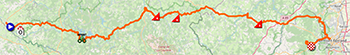 The map with the race route of the nineth stage of the Tour de France 2023 on Open Street Maps The map with the race route of the nineth stage of the Tour de France 2023 on Open Street Maps