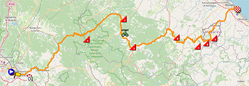 The race route of the first stage of the Tour de France 2024 The race route of the first stage of the Tour de France 2024