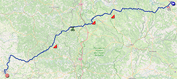 The race route of the twelfth stage of the Tour de France 2024 The race route of the twelfth stage of the Tour de France 2024