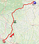 The race route of the thirteenth stage of the Tour de France 2024 The race route of the thirteenth stage of the Tour de France 2024