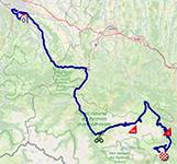The race route of the fourteenth stage of the Tour de France 2024 The race route of the fourteenth stage of the Tour de France 2024