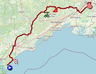 The race route of the sixteenth stage of the Tour de France 2024 The race route of the sixteenth stage of the Tour de France 2024