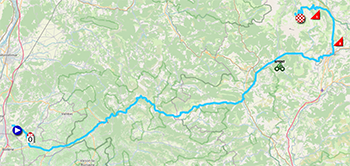 The race route of the seventeenth stage of the Tour de France 2024 The race route of the seventeenth stage of the Tour de France 2024