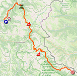 The race route of the nineteenth stage of the Tour de France 2024 The race route of the nineteenth stage of the Tour de France 2024