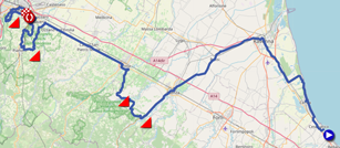 La carte du parcours de la deuxième étape du Tour de France 2024 sur Open Street Maps