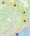 De kaart met het parcours van de 20ste etappe van de Tour de France 2024 op Open Street Maps