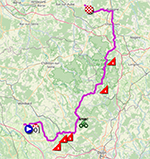 The race route of the eighth stage of the Tour de France 2024 The race route of the eighth stage of the Tour de France 2024