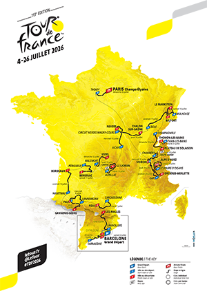 La carte du Tour de France 2026 La carte du Tour de France 2026