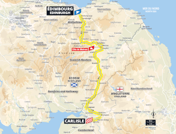 The map of the first stage of the Tour de France 2027