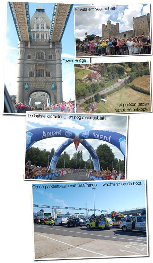 8 juli 2007: de eerste etappe (Londen > Canterbury) en de overtocht naar Calais