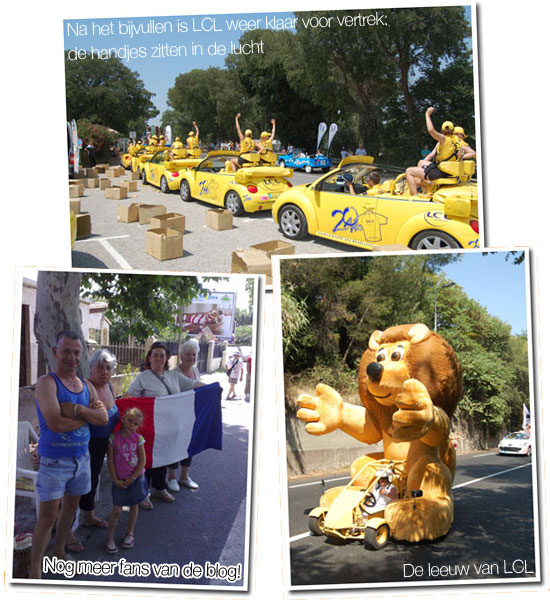 19 juli 2007 - Marseille > Montpellier : met de direction caravane, de reclamecaravaan van LCL en nog meer fans van de blog