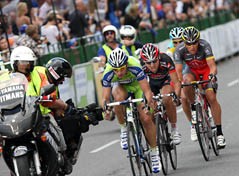 Peter Sagan (Liquigas-Doimo), Mathieu Perget (Caisse d'Epargne) & Lance Armstrong (Radioshack)