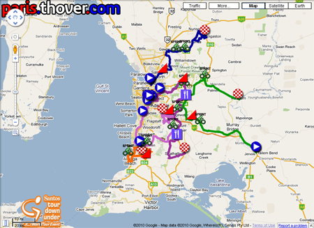 The 2011 Tour Down Under map