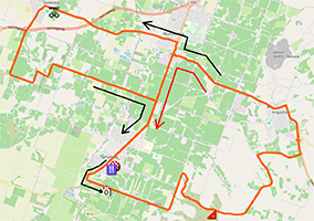 The race route of the second stage of the Tour Down Under 2025