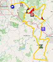The race route of the third stage of the Tour Down Under 2025