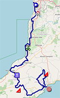 The race route of the fourth stage of the Tour Down Under 2025