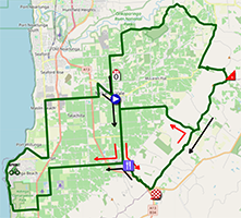 The race route of the fifth stage of the Tour Down Under 2025
