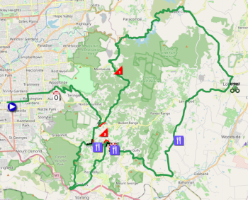 The race route of the second stage of the Tour Down Under 2026