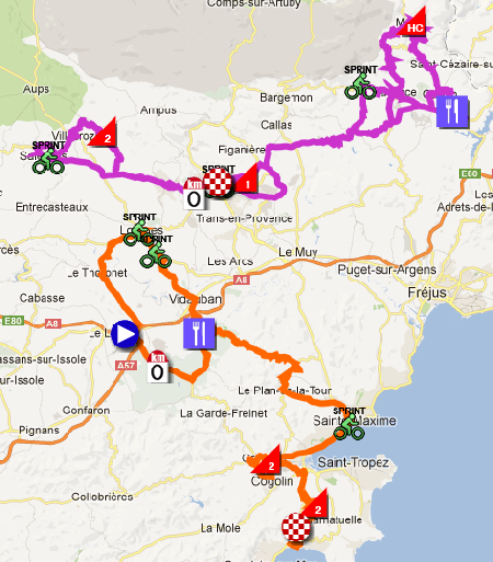 The map of the Tour du Haut Var-Matin 2013