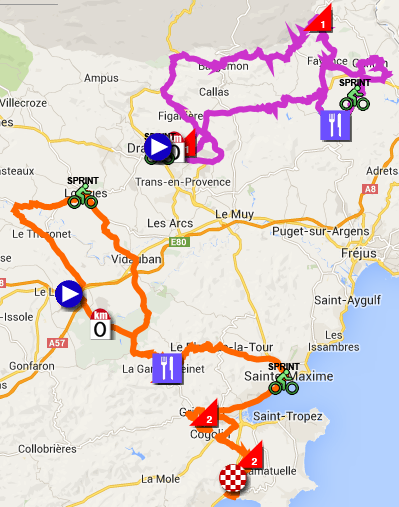 La carte du Tour du Haut Var-Matin 2014