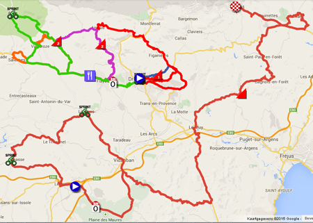 La carte du Tour du Haut Var-Matin 2015