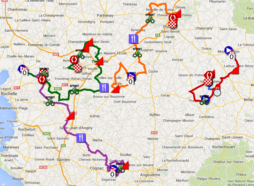 Le parcours du Tour du Poitou-Charentes 2014 Le parcours du Tour du Poitou-Charentes 2014