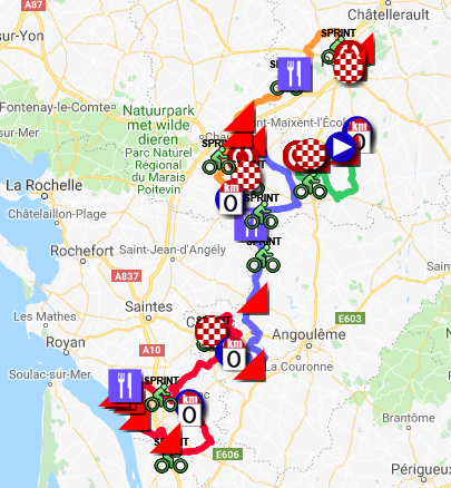 Le parcours du Tour du Poitou-Charentes 2018 dans Google Earth Le parcours du Tour du Poitou-Charentes 2018 dans Google Earth
