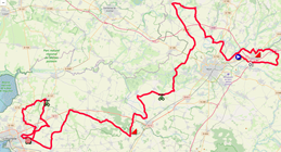La carte du parcours de la première étape du Tour Poitou-Charentes en Nouvelle-Aquitaine 2022 sur Open Street Maps